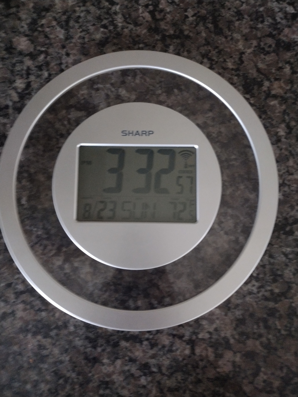 SHARP Silver Digital Wall Clock with Hygrometer